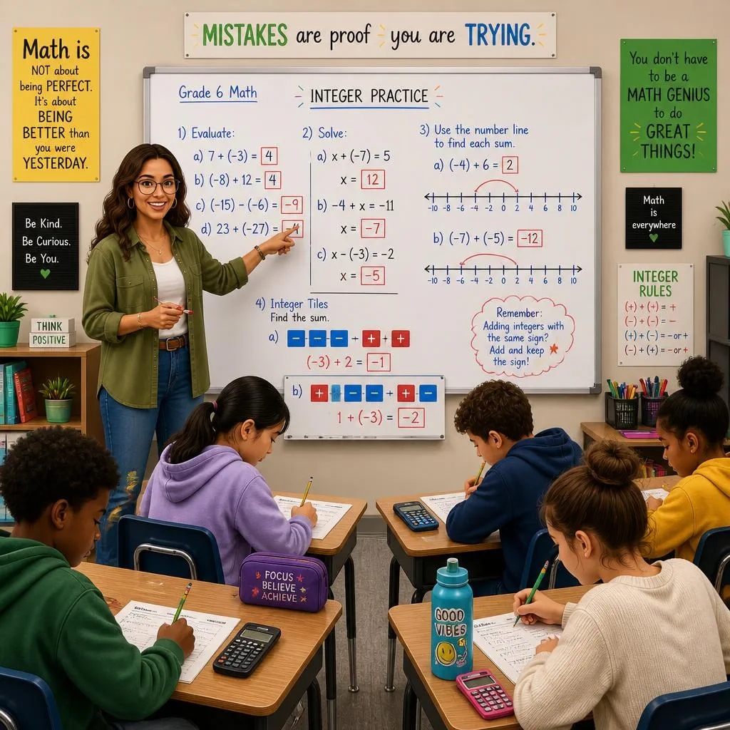 Tips for Teachers Designing Grade 6 Integers Practice