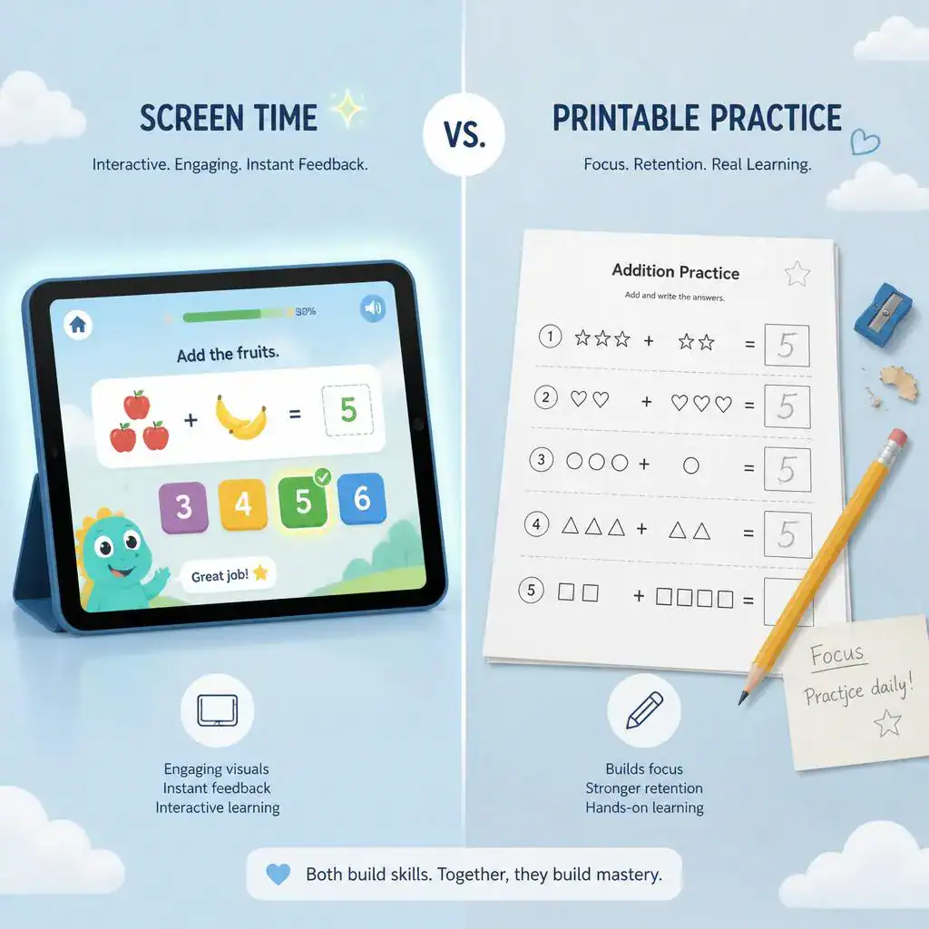 Screen Time vs. Printable Practice: Which Is Better?