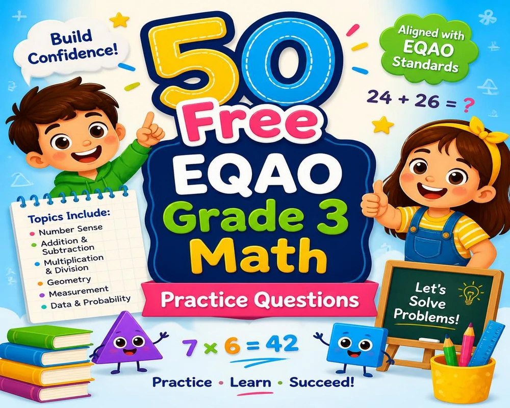 50 Free EQAO Grade 3 Math Practice Questions