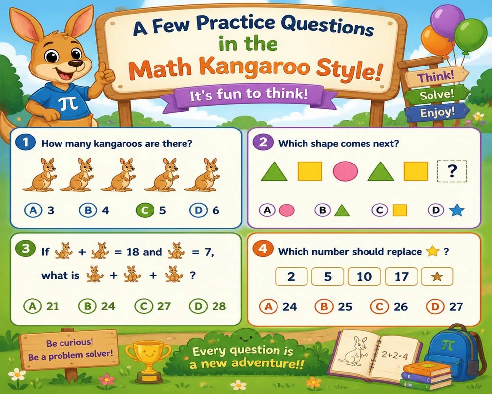 A Few Practice Questions in the Math Kangaroo Style