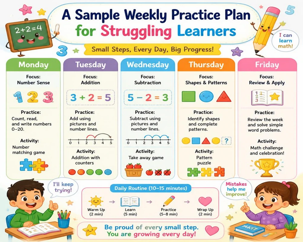 A Sample Weekly Practice Plan for Struggling Learners