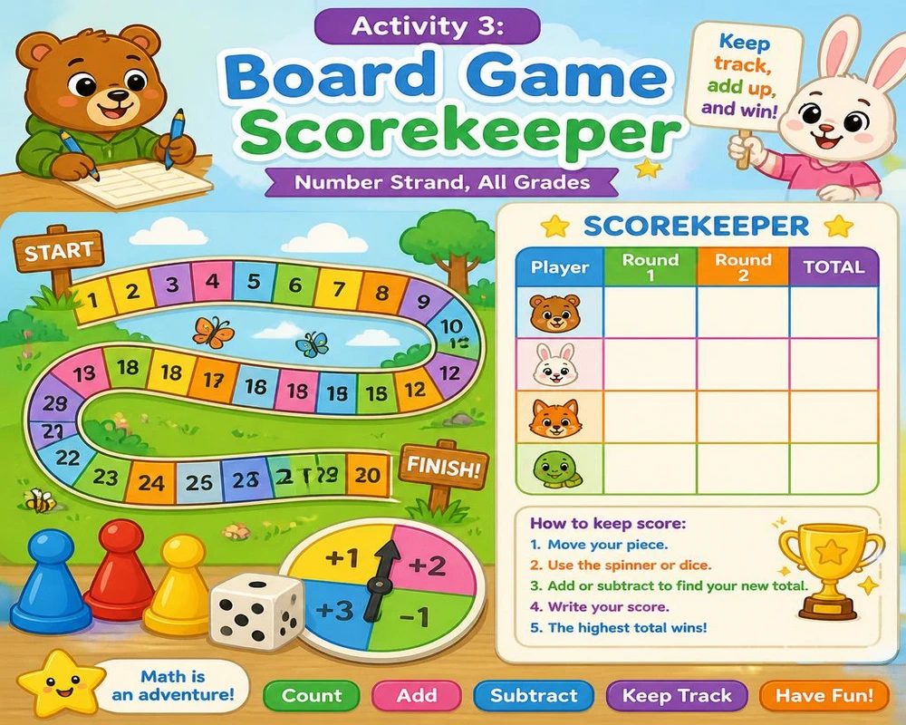 Activity 3: Board Game Scorekeeper (Number Strand, All Grades)