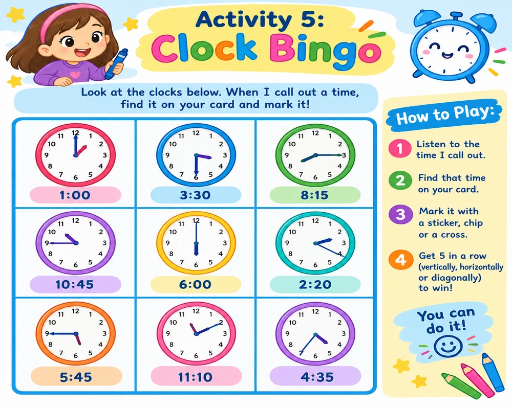 Activity 5: Clock Bingo