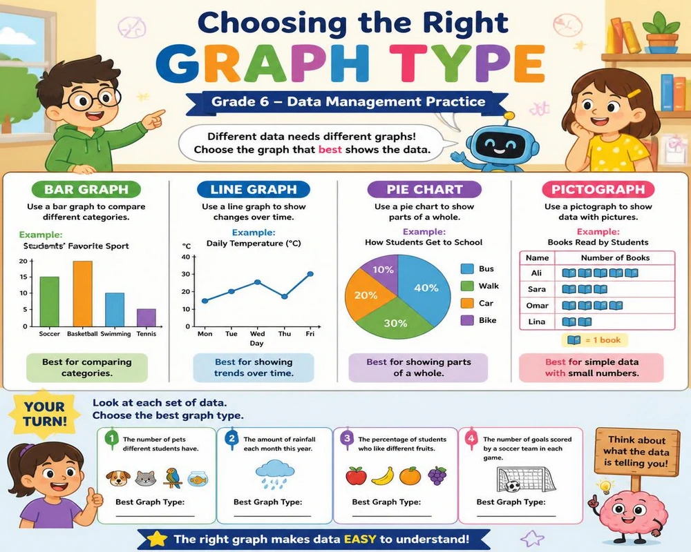 Choosing the Right Graph Type: Grade 6 Data Management Practice