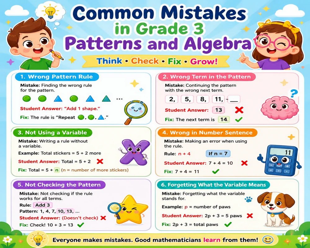 Common Mistakes in Grade 3 Patterns and Algebra