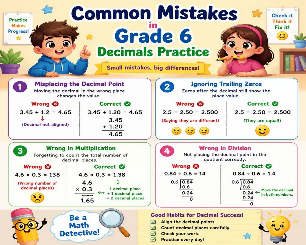 Common Mistakes in Grade 6 Decimals Practice