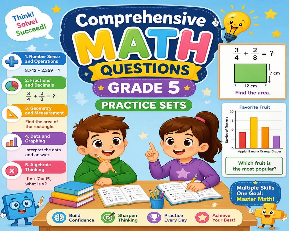 Comprehensive Math Questions Grade 5 Practice Sets