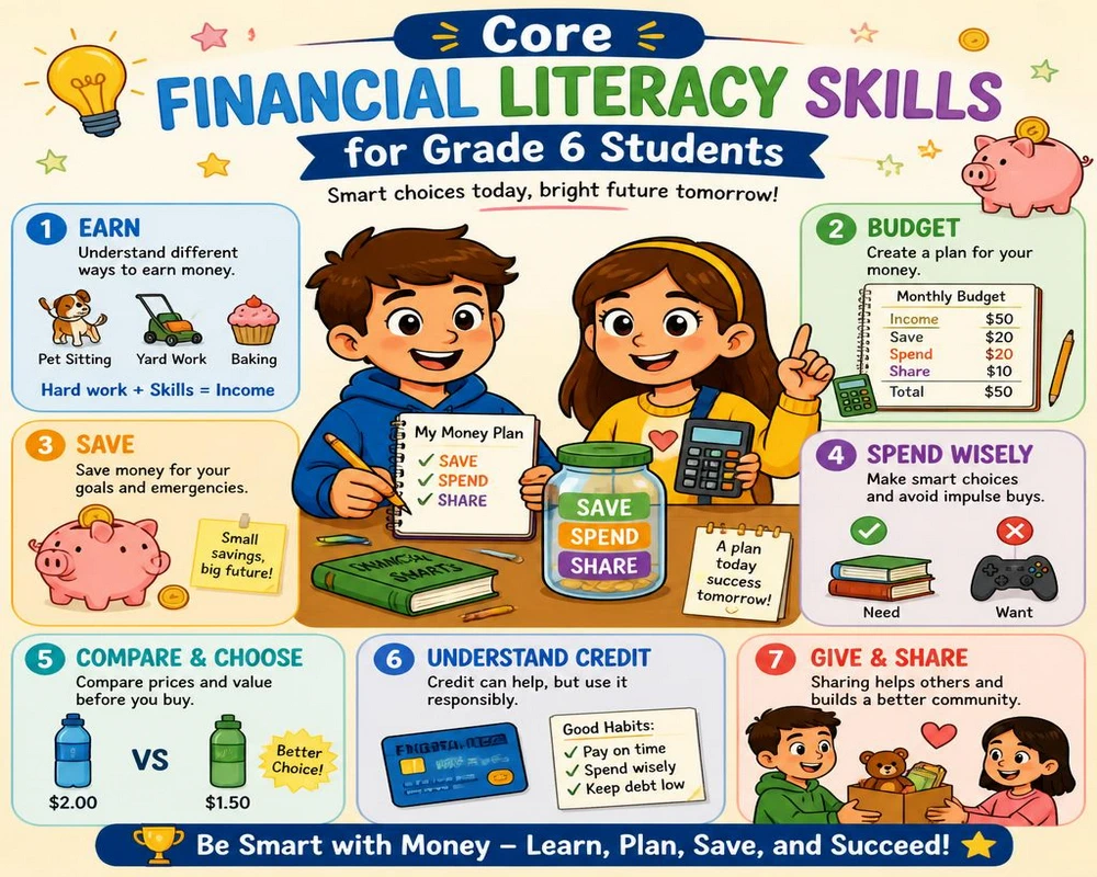 Core Financial Literacy Skills for Grade 6 Students