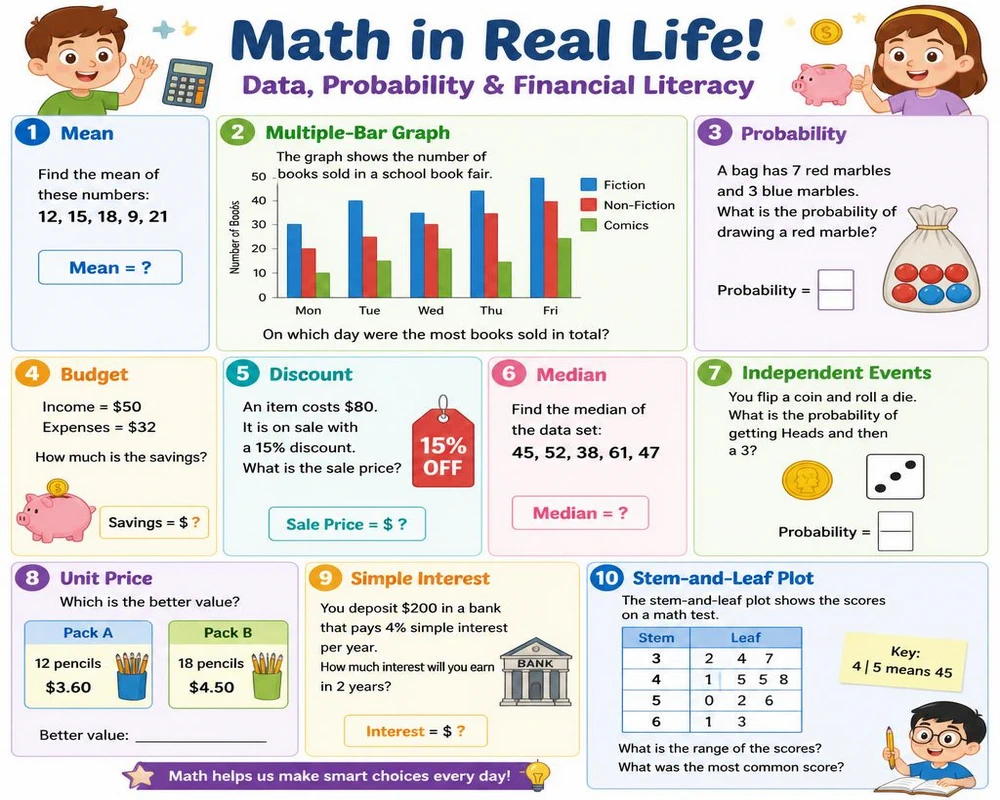 Data, Probability & Financial Literacy (26-35)