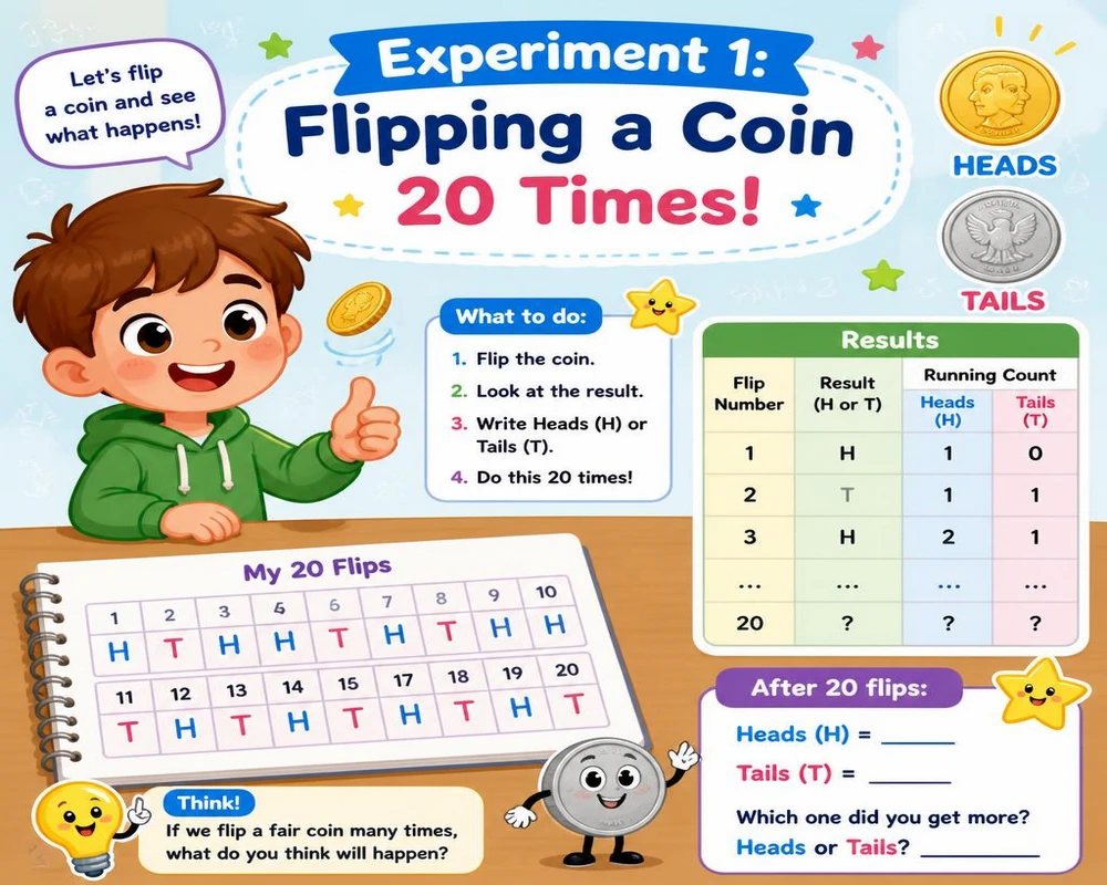 Experiment 1: Flipping a Coin 20 Times