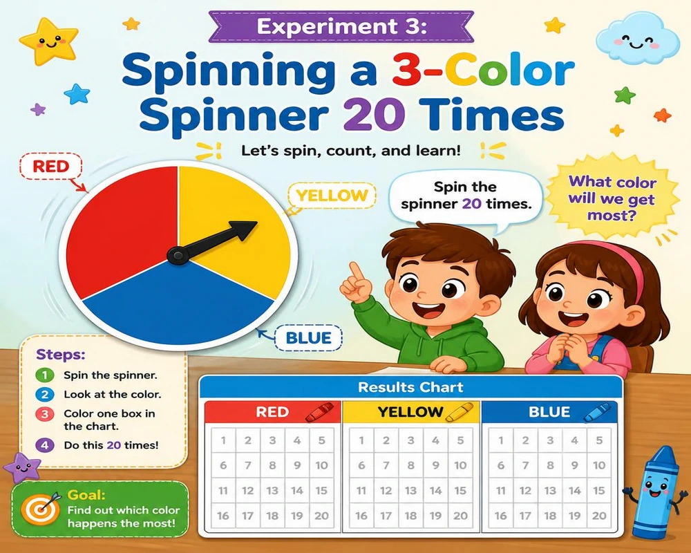 Experiment 3: Spinning a 3-Color Spinner 20 Times