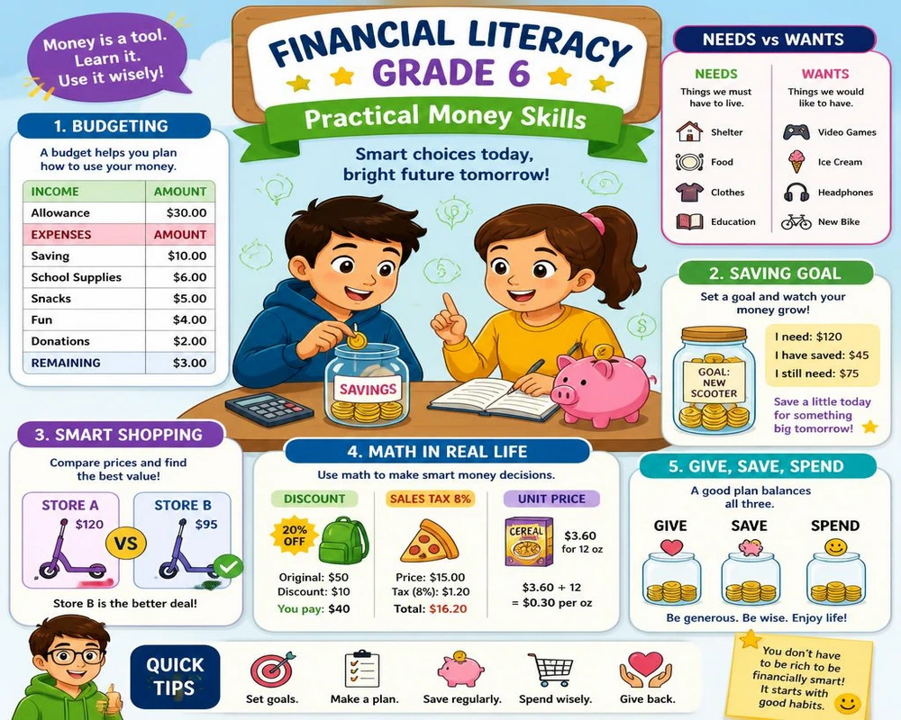Financial Literacy Grade 6: Practical Money Skills