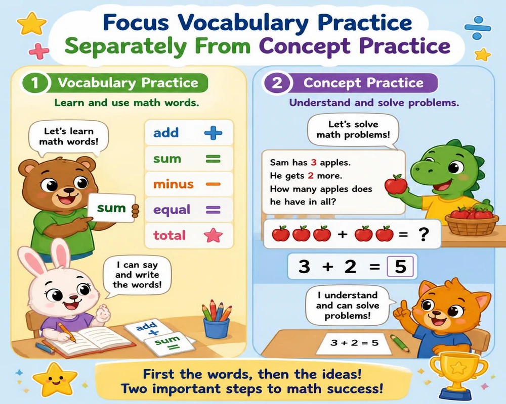 Focus Vocabulary Practice Separately From Concept Practice