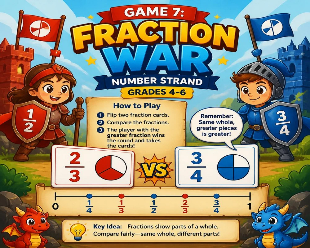 Game 7: Fraction War (Number Strand, Grades 4-6)