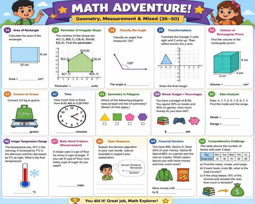 Geometry, Measurement & Mixed (36-50)