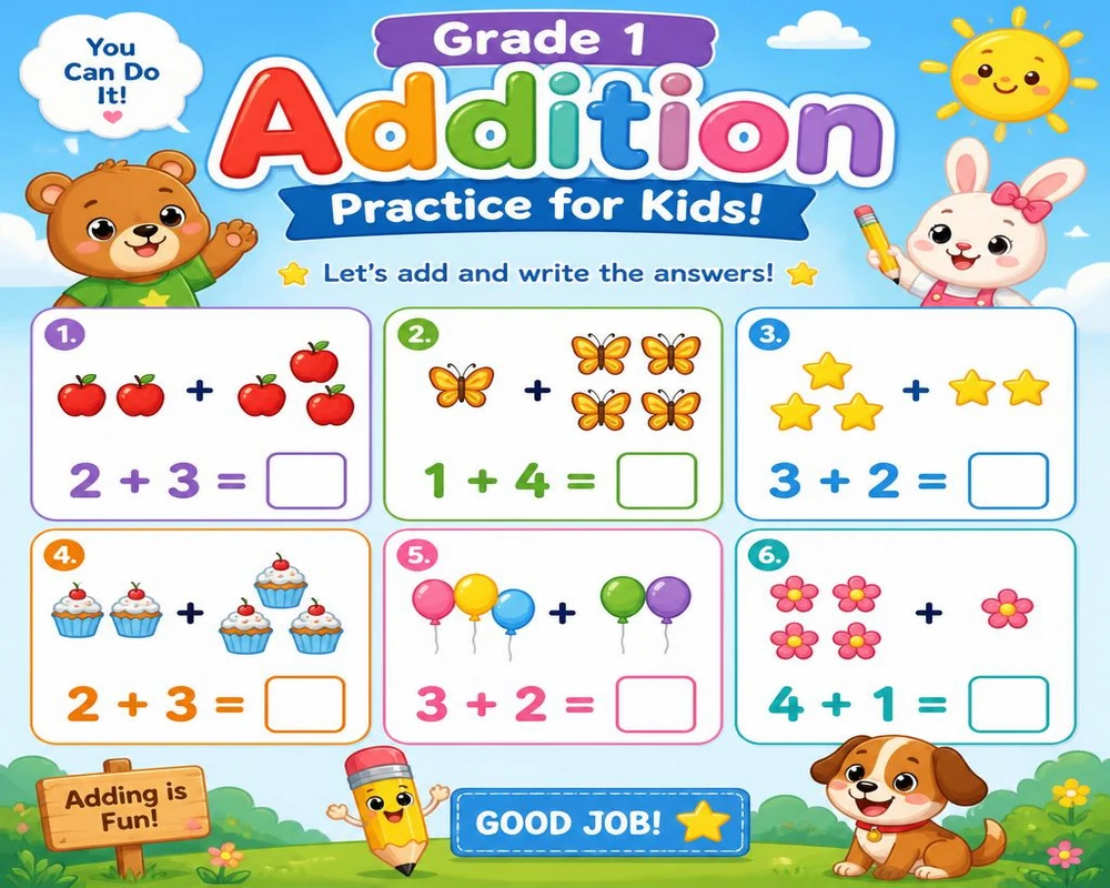 Grade 1 Addition Practice