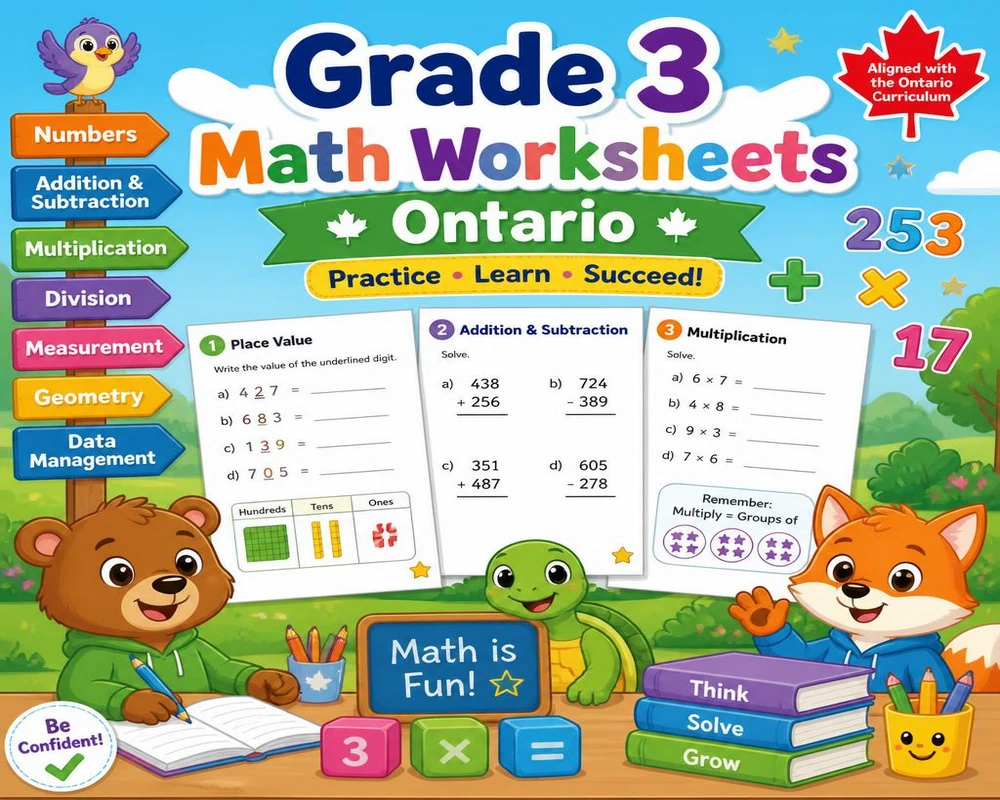 Grade 3 Math Worksheets Ontario