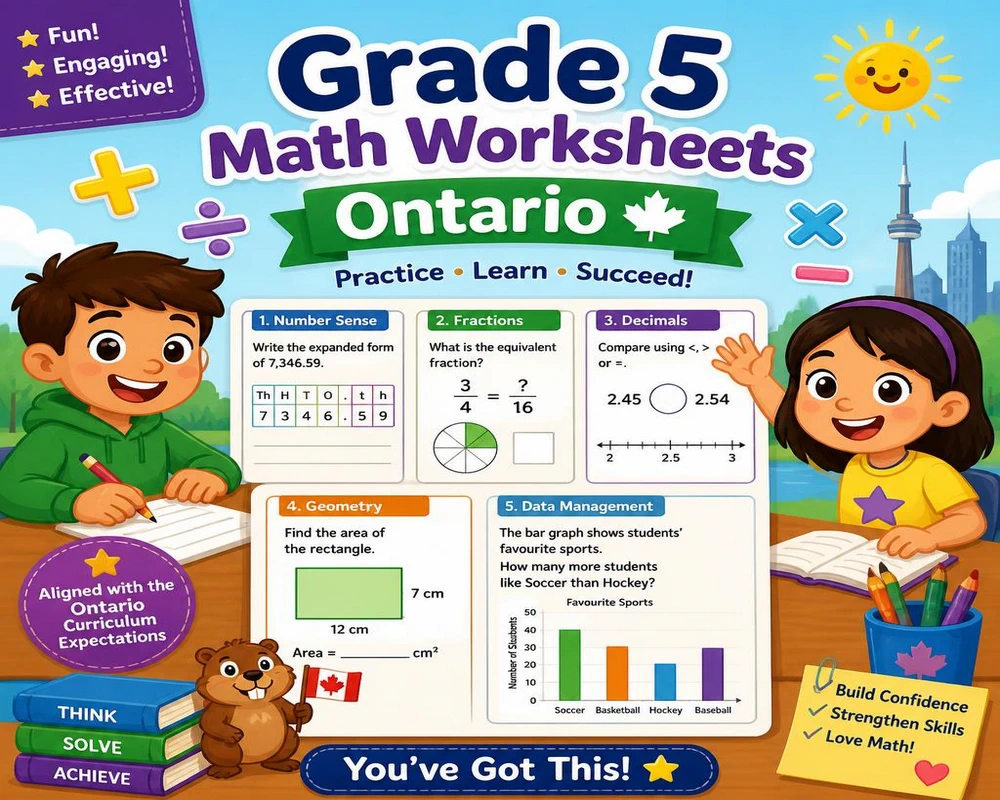 Grade 5 Math Worksheets Ontario