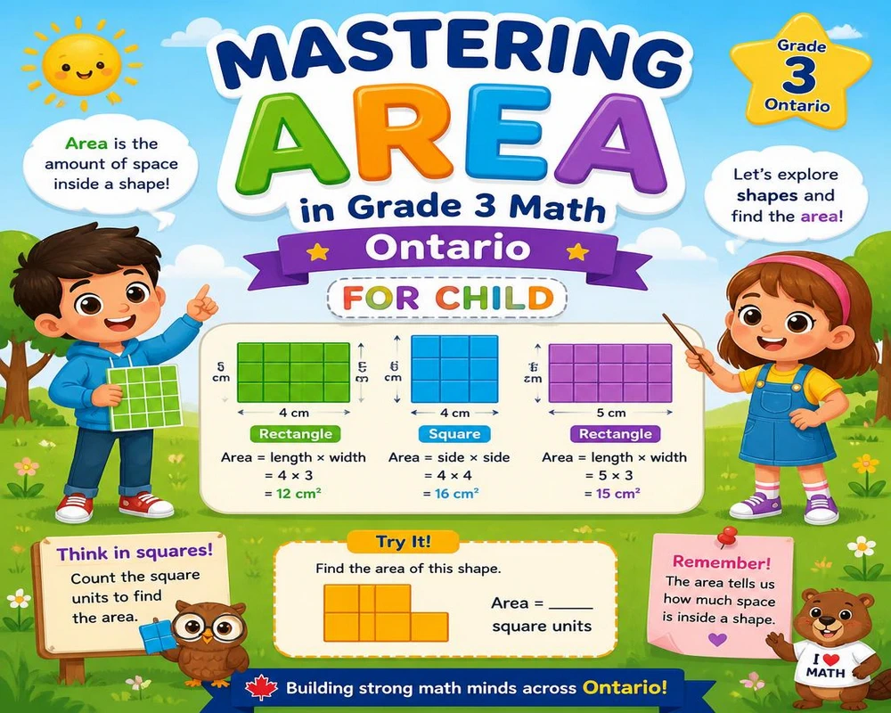 Mastering Area in Grade 3 Math Ontario