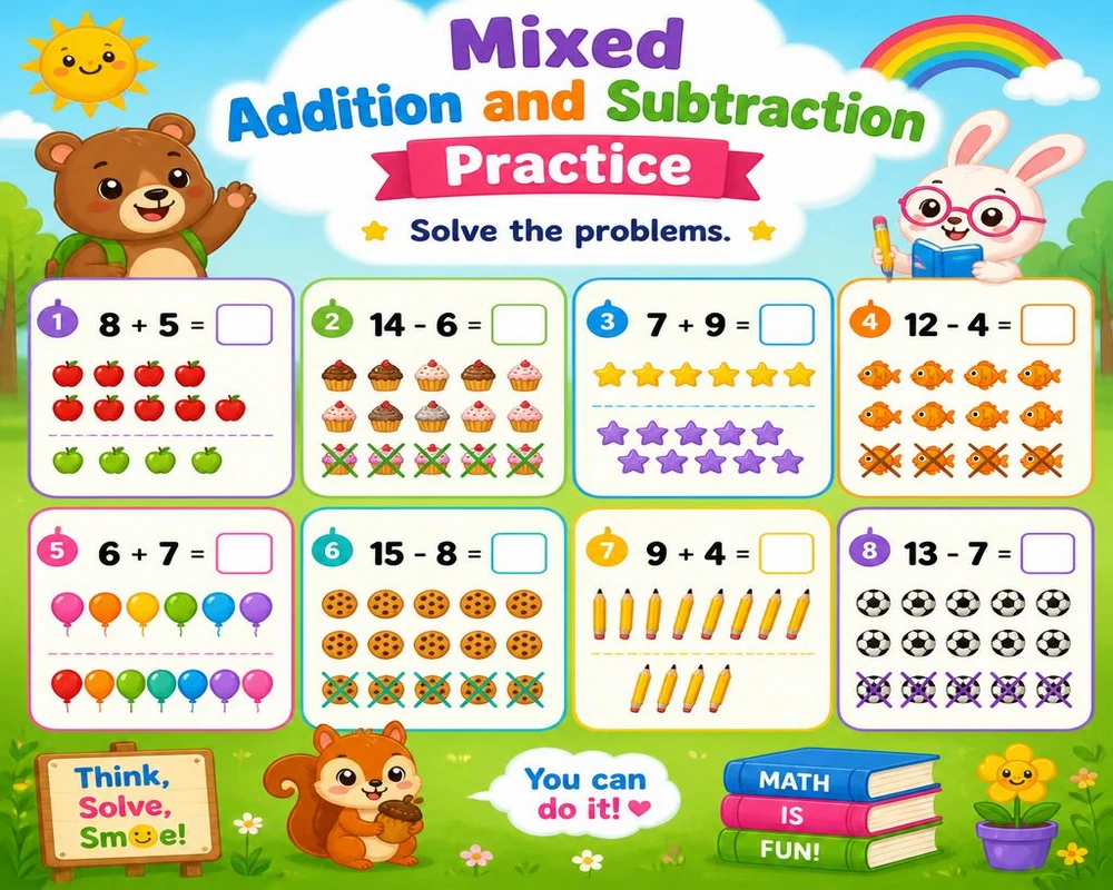 Mixed Addition and Subtraction Practice