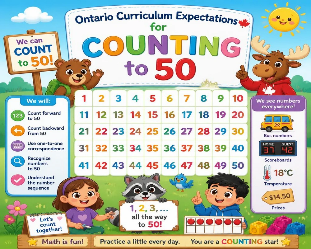Ontario Curriculum Expectations for Counting to 50