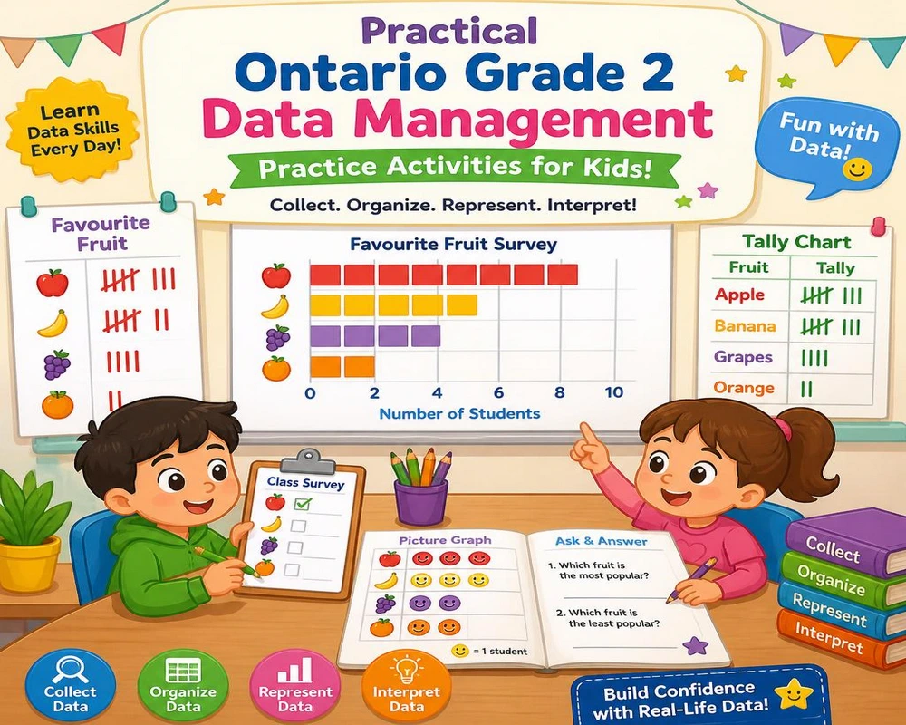 Practical Ontario Grade 2 Data Management Practice Activities