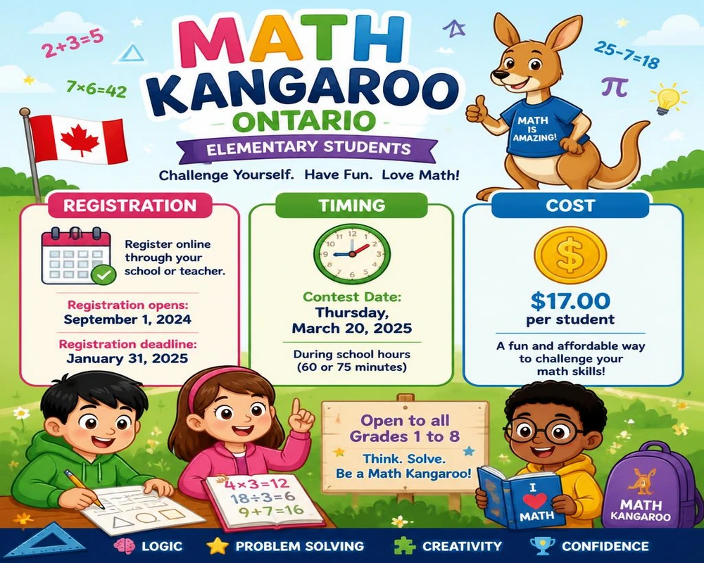 Registration, Timing, and Cost for Math Kangaroo Ontario Elementary Students