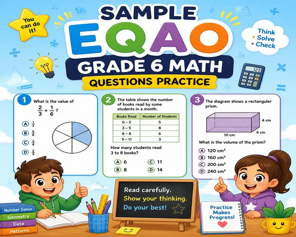 Sample EQAO Grade 6 Math Questions Practice