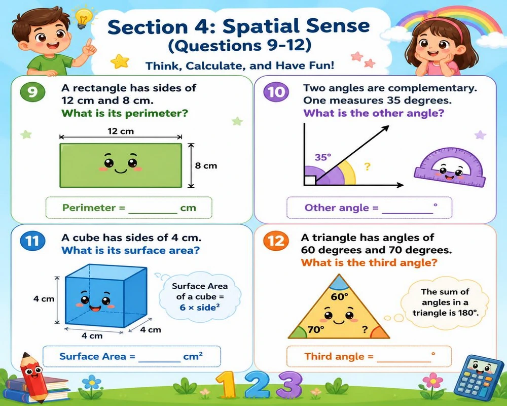 Section 4: Spatial Sense (Questions 9-12)