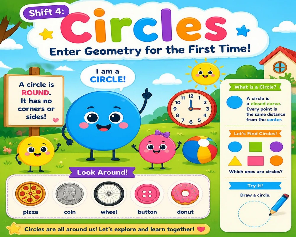Shift 4: Circles Enter Geometry for the First Time