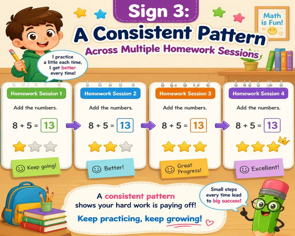 Sign 3: A Consistent Pattern Across Multiple Homework Sessions