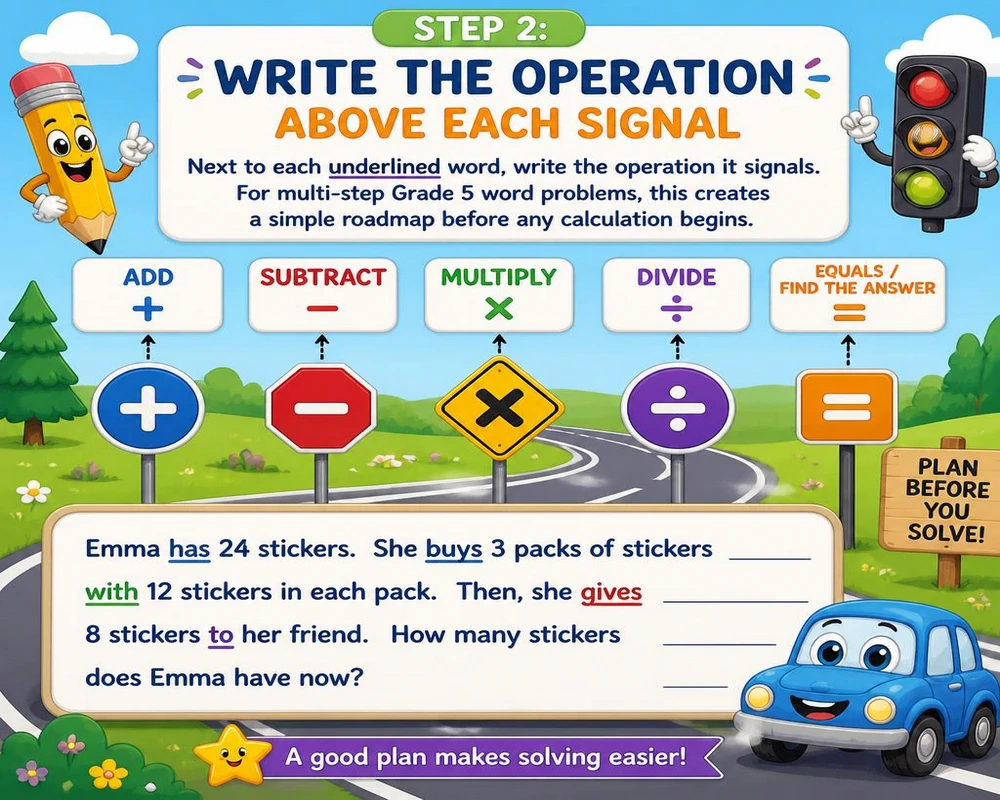 Step 2: Write the Operation Above Each Signal