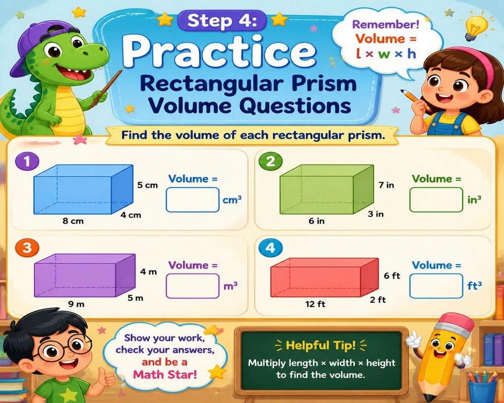 Step 4: Practice Rectangular Prism Volume Questions