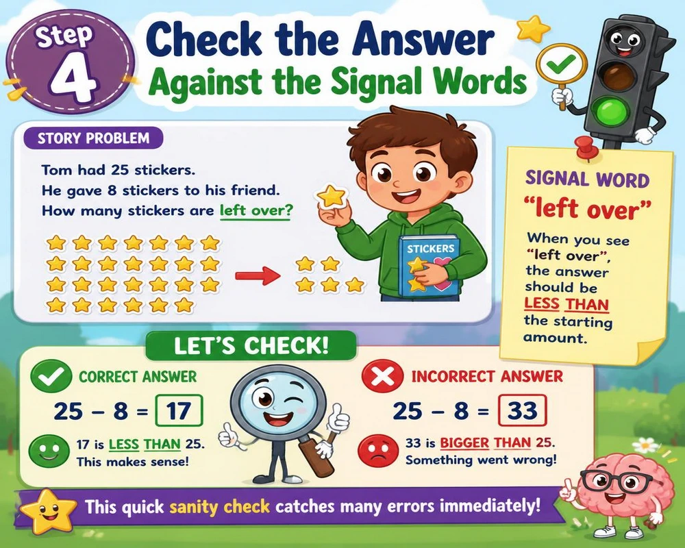 Step 4: Check the Answer Against the Signal Words
