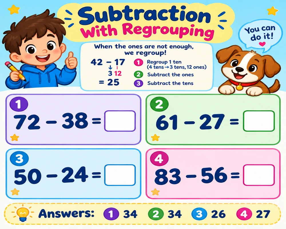 Subtraction With Regrouping