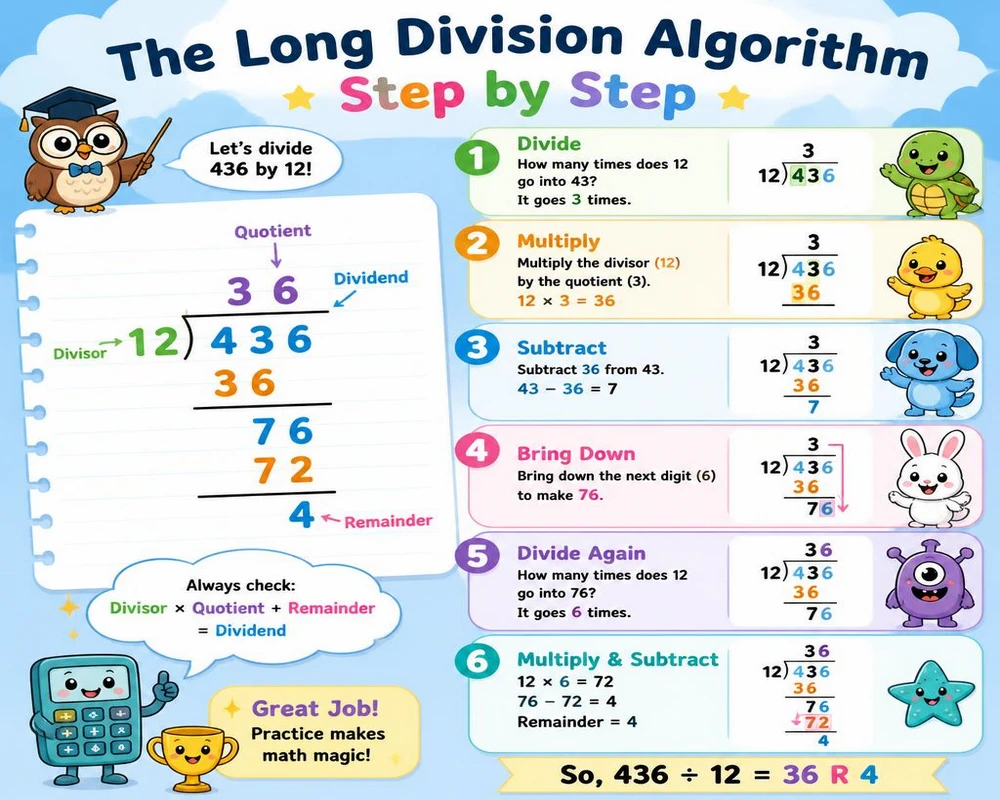 The Long Division Algorithm, Step by Step
