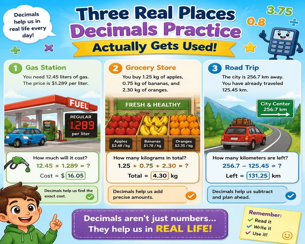 Three Real Places Grade 6 Decimals Practice Actually Gets Used