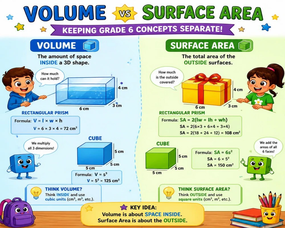 Volume vs Surface Area: Keeping Grade 6 Volume Rectangular Prisms Cubes Concepts Separate