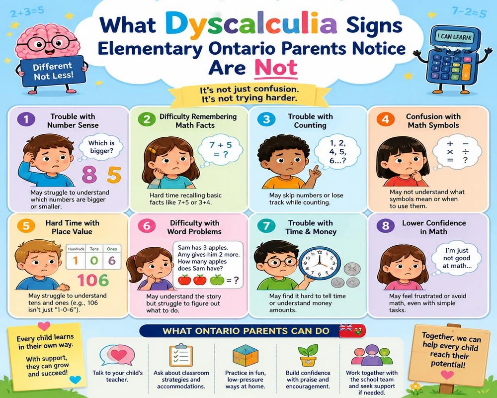 What Dyscalculia Signs Elementary Ontario Parents Notice Are Not