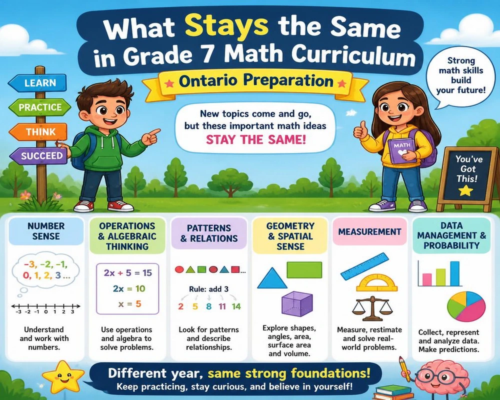 What Stays the Same in Grade 7 Math Curriculum Ontario Preparation