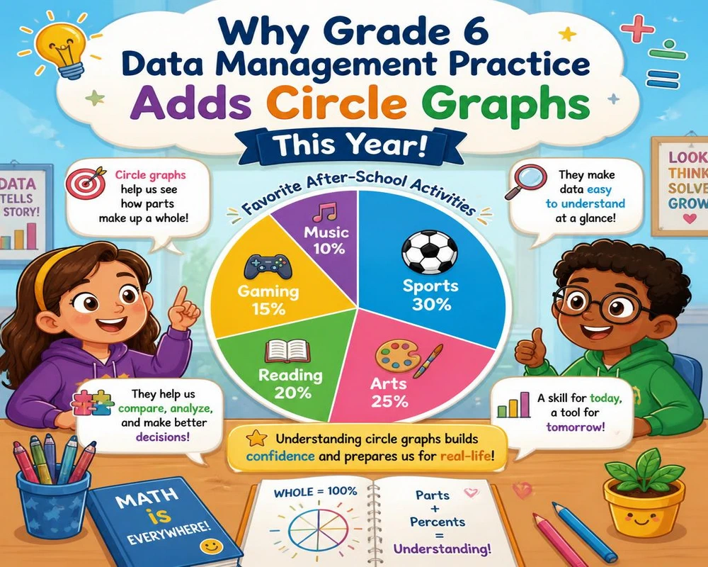 Why Grade 6 Data Management Practice Adds Circle Graphs This Year