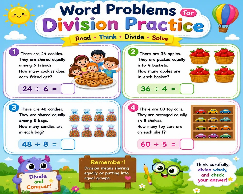 Word Problems for Division Practice