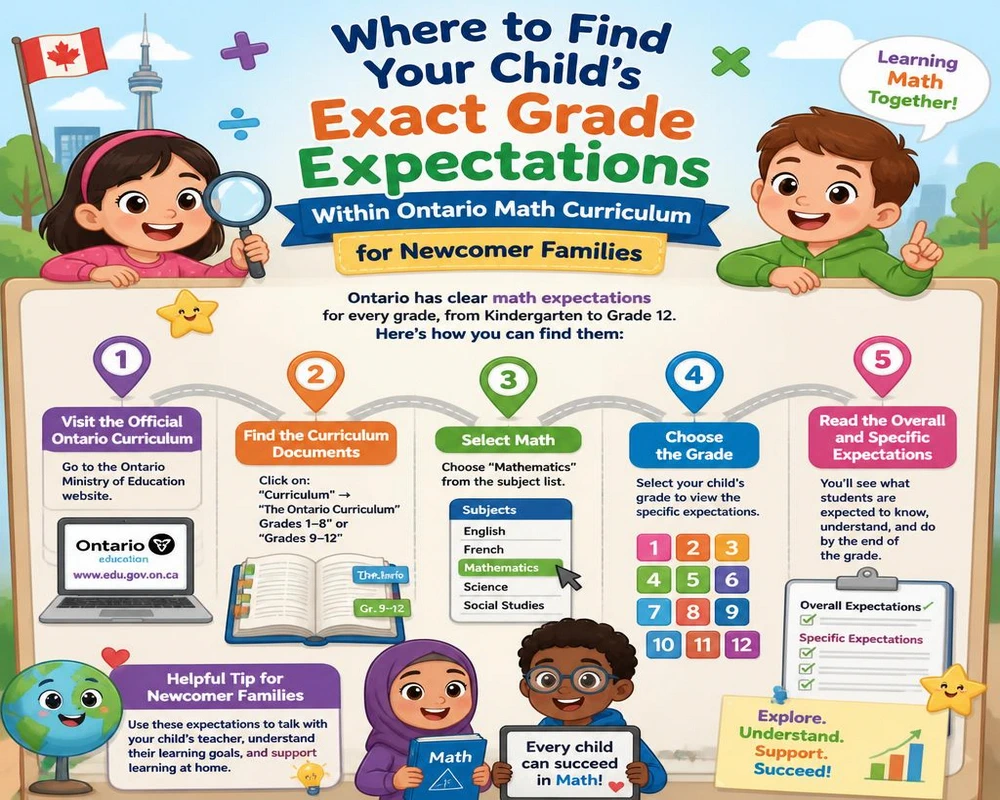 Where to Find Your Child's Exact Grade Expectations Within Ontario Math Curriculum for Newcomer Families