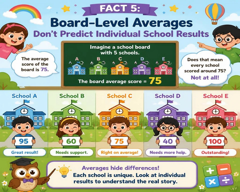 Fact 5: Board-Level Averages Don't Predict Individual School Results
