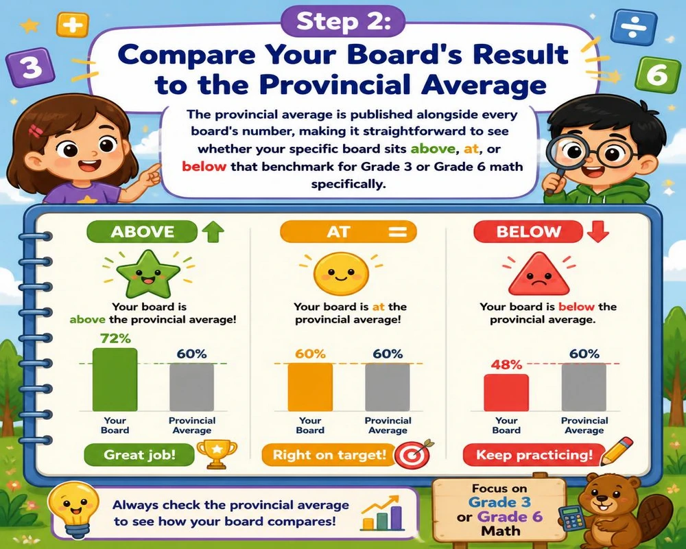 Step 2: Compare Your Board's Result to the Provincial Average
