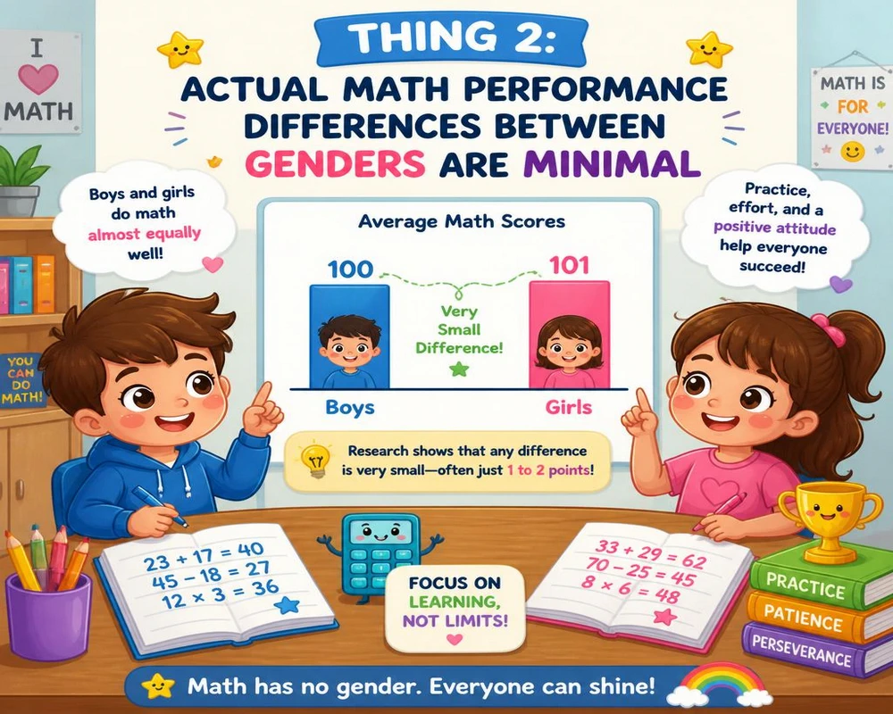 Thing 2: Actual Math Performance Differences Between Genders Are Minimal