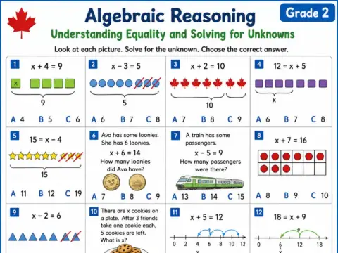 Algebraic Reasoning – Grade 2 math worksheet preview