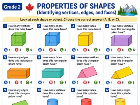 Properties of Shapes – Grade 2 math worksheet preview
