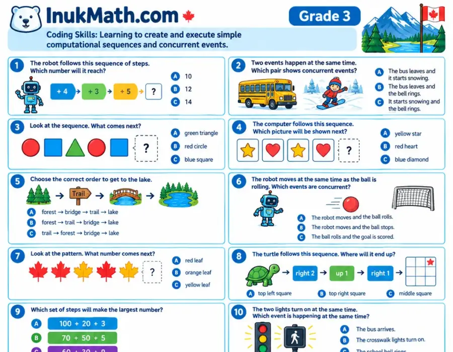 Coding Skills – Grade 3 math worksheet (preview)