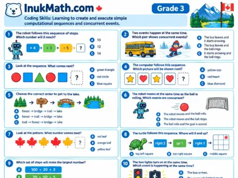 Coding Skills – Grade 3 math worksheet preview